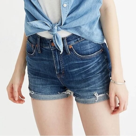 Madewell Cutoff Edition Glenoaks Wash Jean High-Rise Denim Shorts F7019 Size 29 - Picture 4 of 16